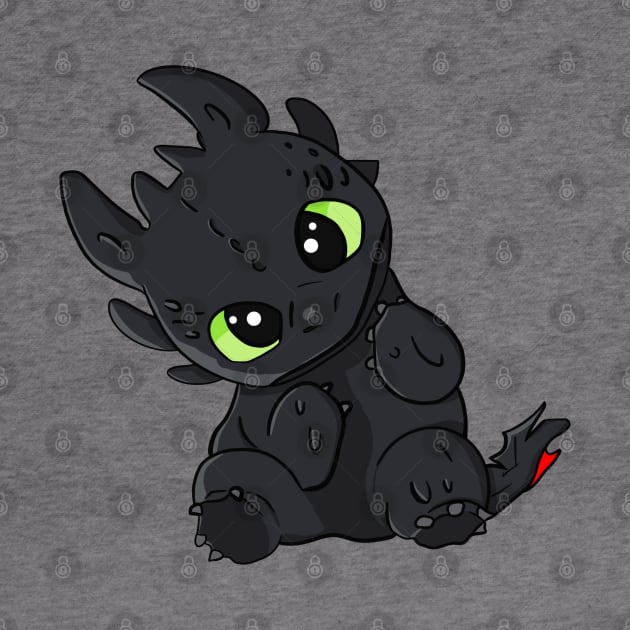 Cute baby dragon Toothless from cartoon How to train your dragon by PrimeStore